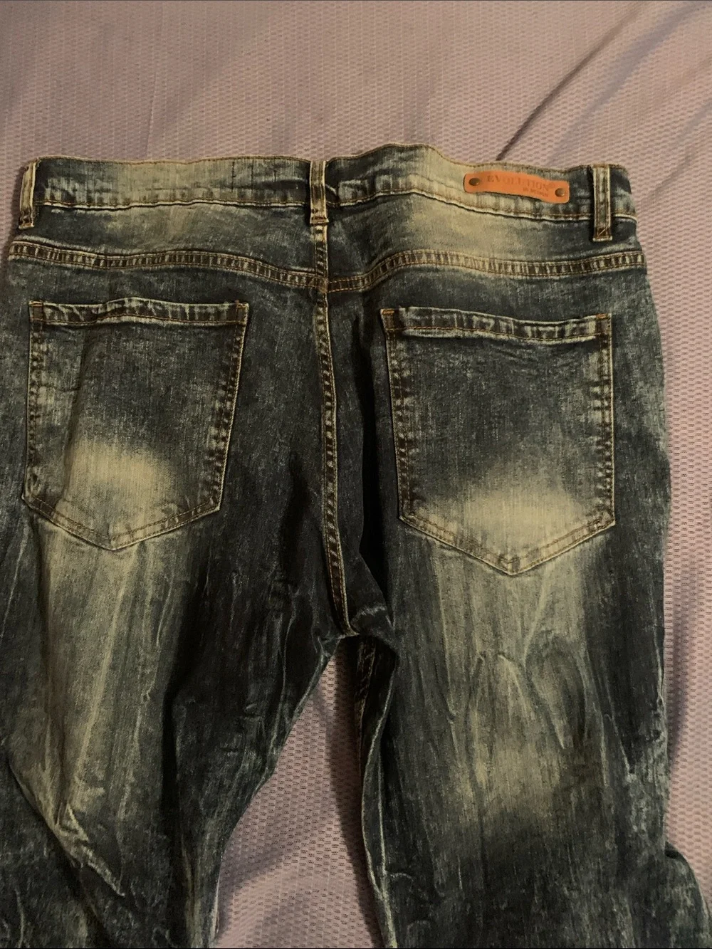 Mens denim distressed jeans